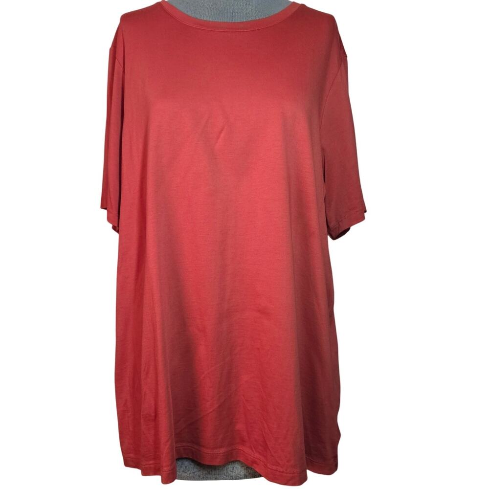Lands End Orange Cotton Short Sleeve Tee Size 1X